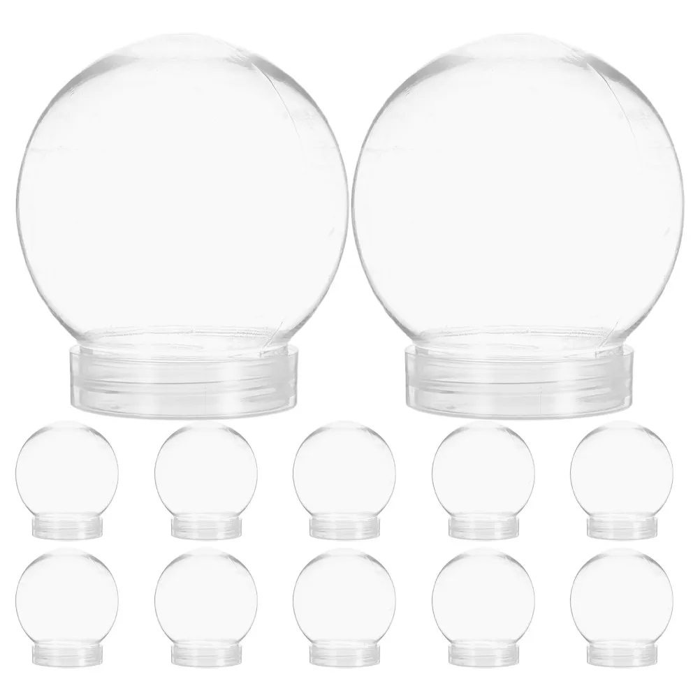 

Набор из 12 прозрачных пластиковых снежных шаров с завинчивающимися крышками, 270 мл, для самостоятельного наполнения водой, для взрослых, на праздники и Рождество