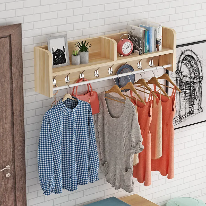 Modern Minimalist Wall Coat Rack, Entryway Key Hook with Shelf, Living Room Hanger for Hats & Bags, Background Decor Accent