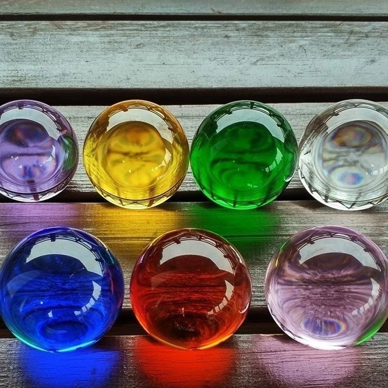 45mm-100mm Acrylic Solid Sphere Magic Home Decoration Organic Glass Transparent Color Ball Wedding Decoration Photography Props