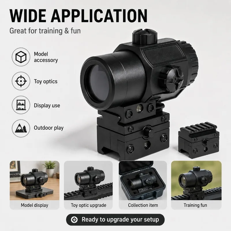 G43/G33 Rail‑mounted Magnifying Optic Lens, Flip‑to‑side Amplifier Accessory for Hobby Display Models