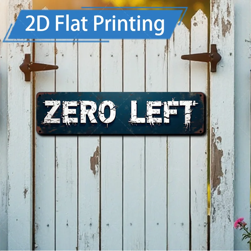 [2D FLAT] قطعة واحدة من اللافتة المعدنية، لافتة معدنية يسرى صفرية ريفية مقاس 4 × 16 بوصة لتزيين باب الحديقة
