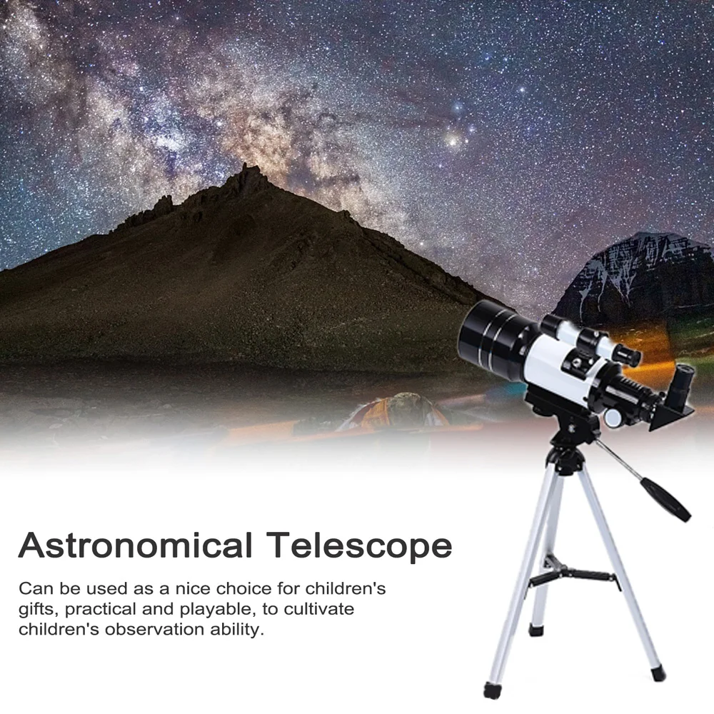 Digital 70mm Astronomical Telescope 150X Beginners Monocular Moon-Watching Telescope with Tripod Child Teenagers Telescope