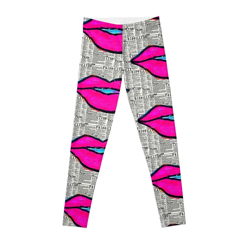 Pink Kisses - Graffiti True False Leggings Sports pants for Women sports Tight fitting woman joggers for Womens Leggings