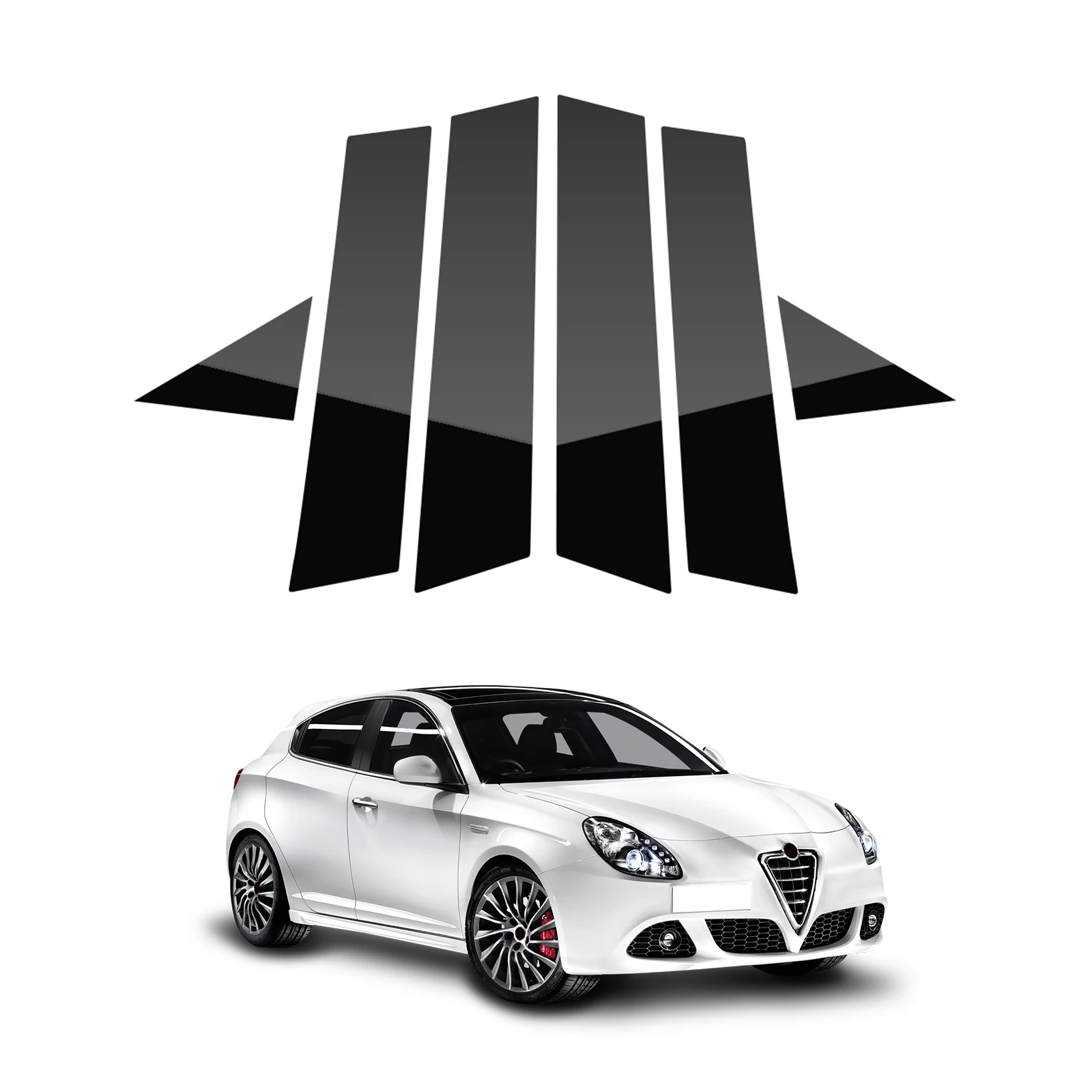 Autocollant de piliers B en Fiber de carbone, noir brillant, pour Alfa Romeo Giulietta 940 2010 2011 2012 2013 2014 2015 2016 2017 2018-2020