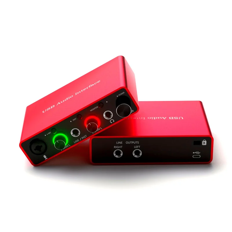 

24Bit/192kHz USB Audio Interface Belt 48V Phantom Power Supply，Suitable most and recording software，USB Audio Inter