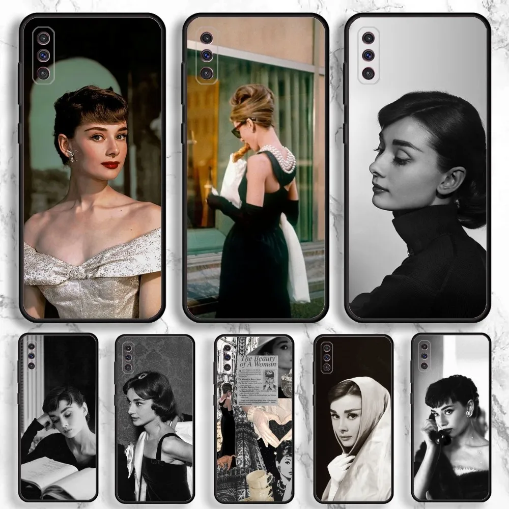 Audrey Hepburn Actress Phone Case For Samsung Galaxy A13,A21s,A22,A31,A32,A52,A53,A71,A80,A91 Soft Black Phone Cover