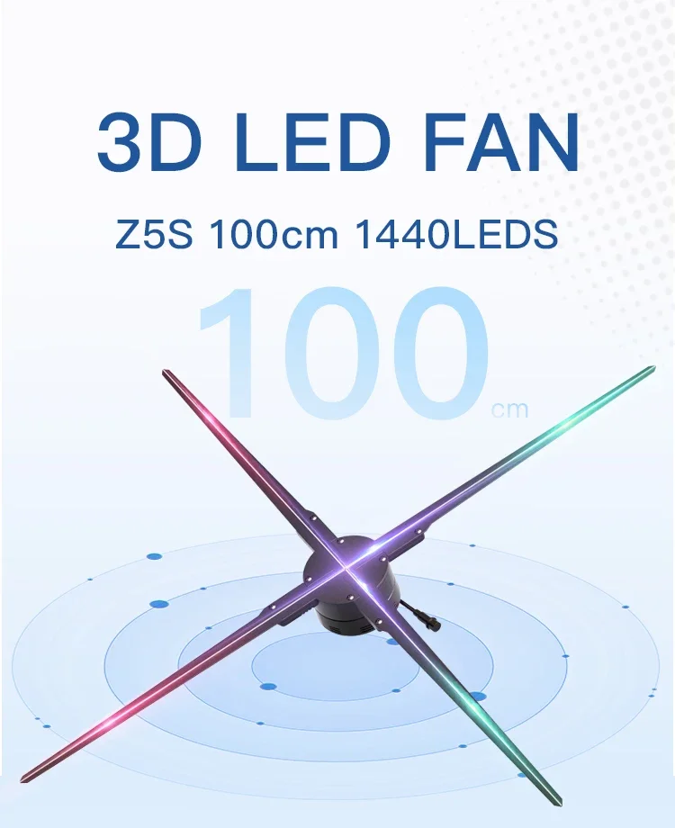 

100cm LED 3D Holographic Fan Z5S Hologram Projector for Advertising Display
