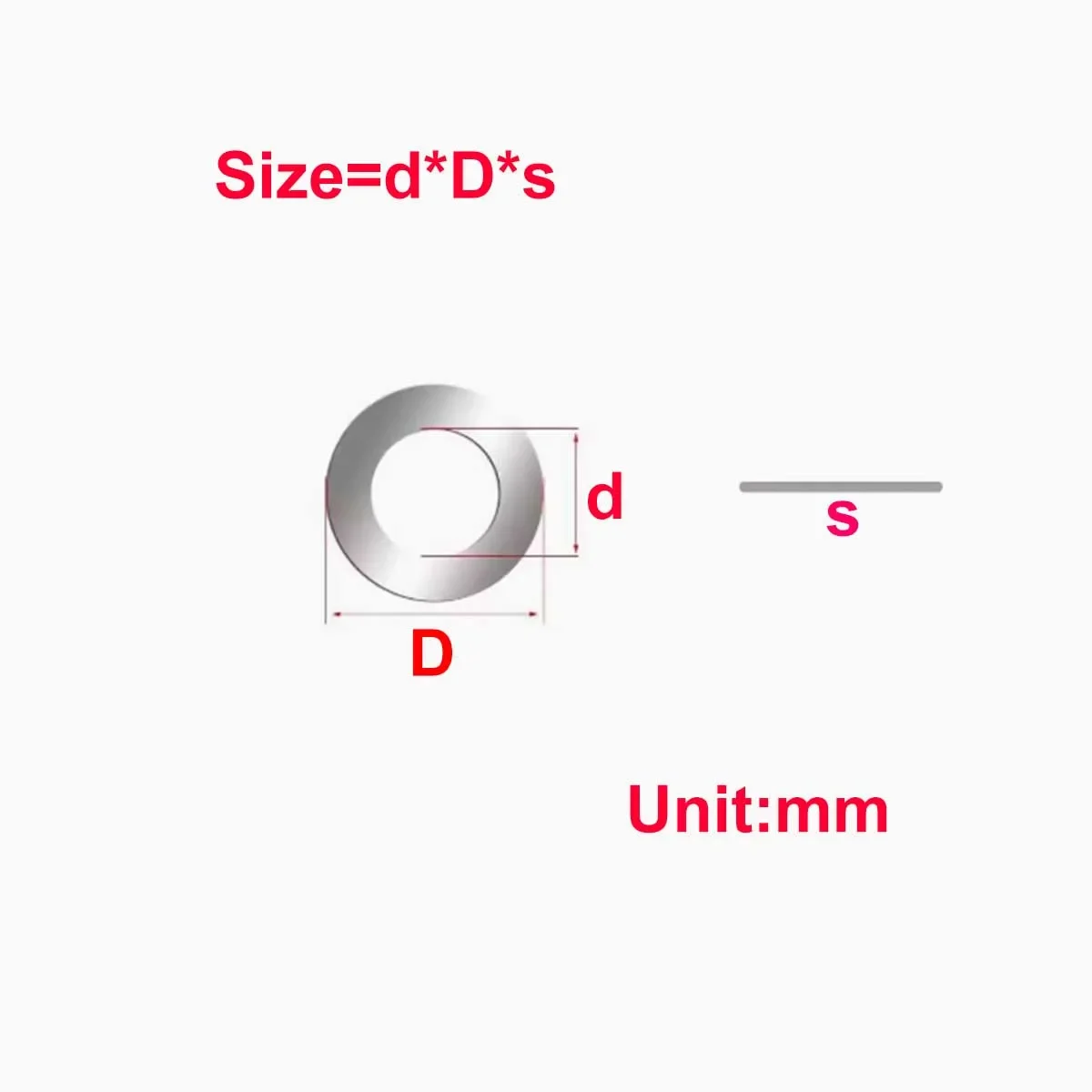 

304 Stainless Steel Ultra-Thin Metal Gasket/Shaft Flat Gasket Circular Gasket With a Thickness Of 0.1-0.2-0.3-0.5mm