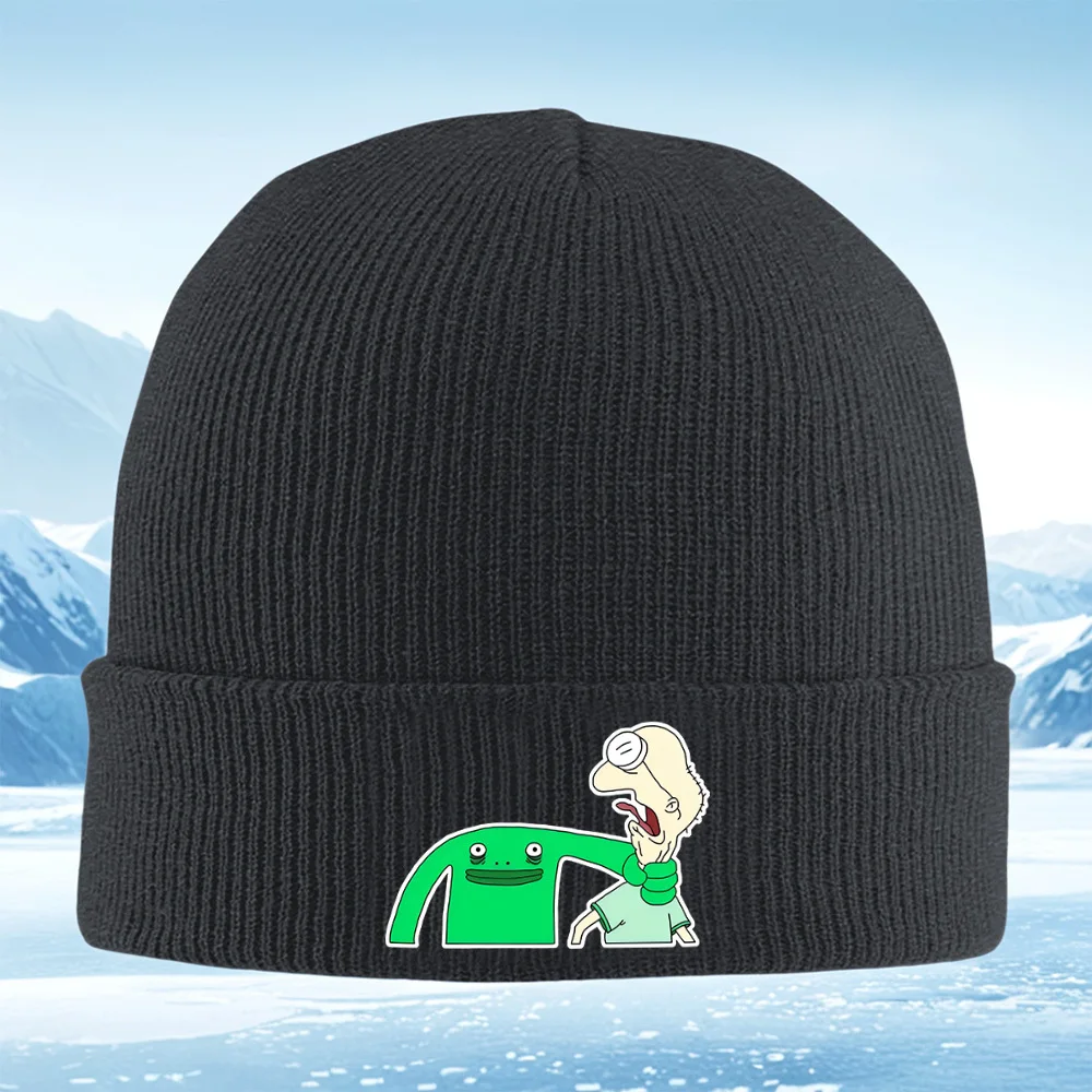 

Зеленый монстр мужчина дробящий очки парень Мужчины Женщины Унисекс Вязаная шапка Шапка-пуловер Шапка Зимняя теплая теплая Рождественская уличная цик...