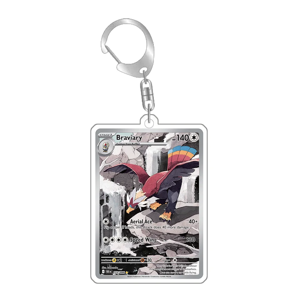 Porte-clés Pokemon Zekrom Reshiram Victini SV11B SV11W, Collection de jeux animés, jouet de décoration pendentif cadeau en acrylique fait maison