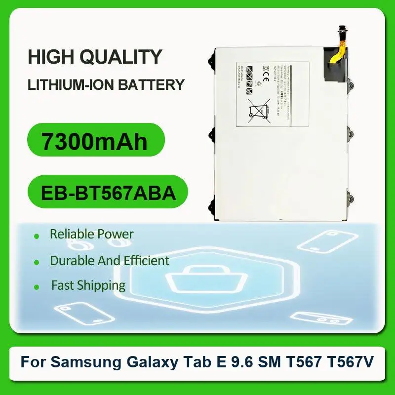 

Replacement Tablet Battery For Samsung Galaxy Tab E 9.6 SM T567 T567V EB-BT567ABA 7300mAh