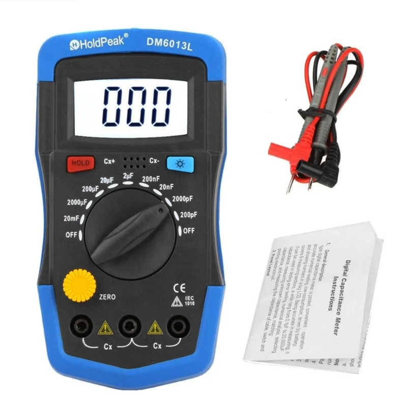 

Handheld Digital Capacitance Meter Capacitor Tester Capacimeter Electronic Auto