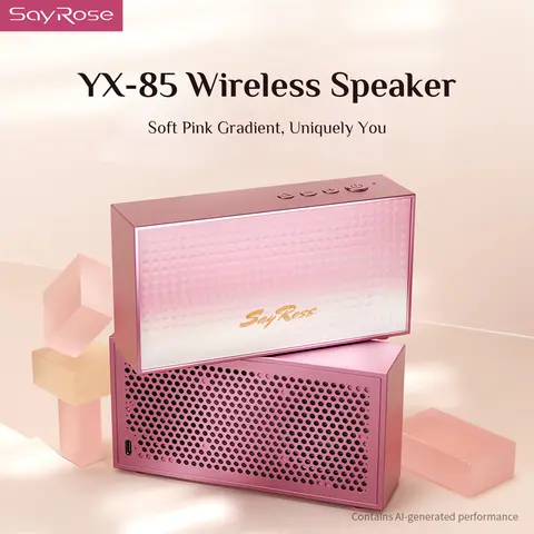 SayRose YX‑85 Gradient Pink Wireless Bluetooth Speaker 16W High Fidelity Stereo V5.3 TWS Portable Desktop Audio Ideal Gift For Girls Women Home Office Travel