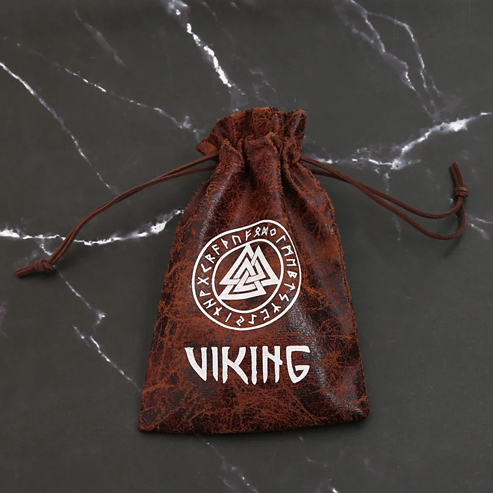 High Quality PU Leather Luxury Vikings Jewelry Packaging Bags Fashion Jewelry Storage Bags Small Objects Storage Bags Wholesale