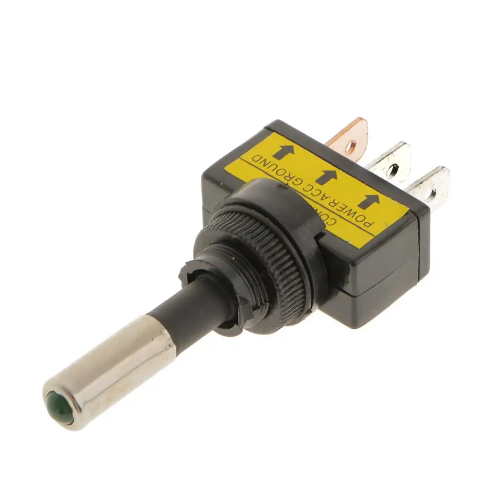 Switch Toggle Button Rocker Universal 12V Green LED Power Control for Car RV Boat Critical Lights Chassis
