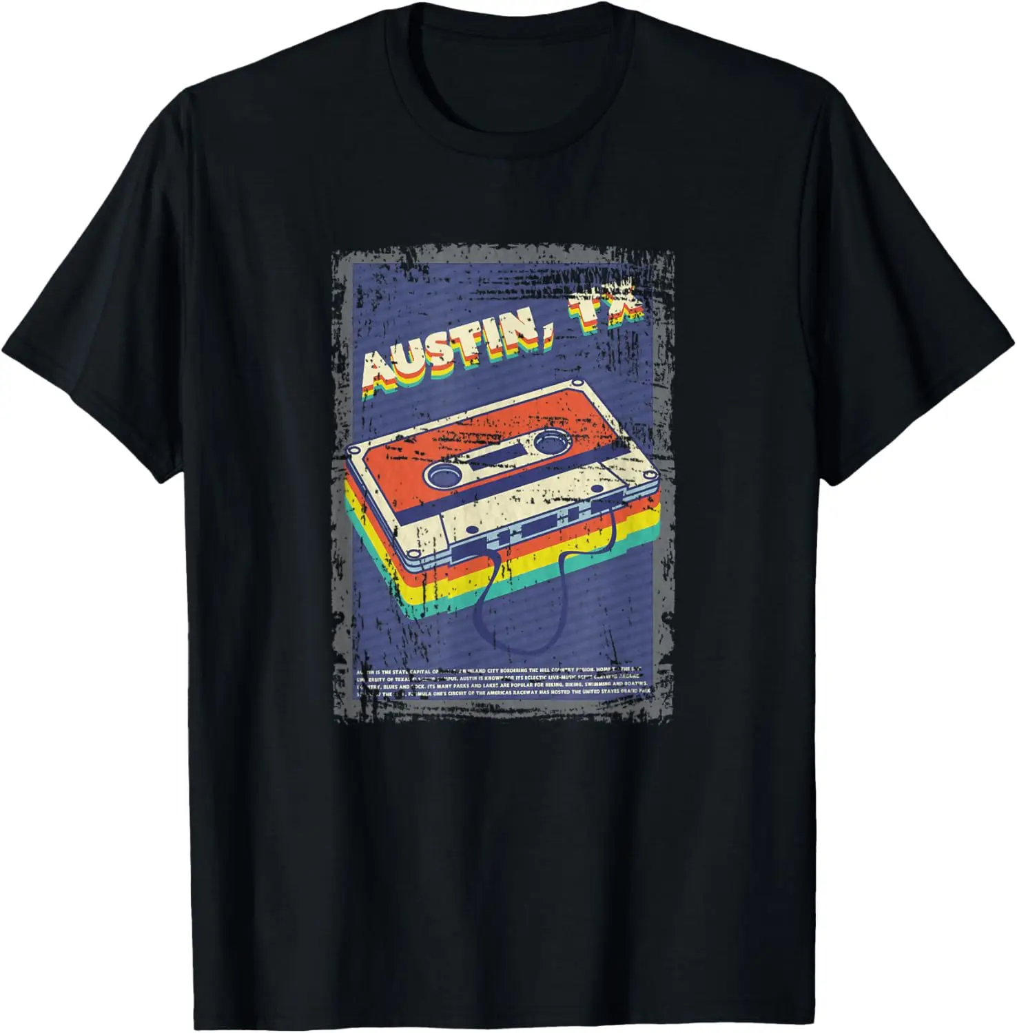 Austin, Texas Souvenir Retro Cassette Tape Camiseta