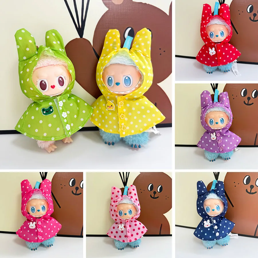 

Labubu LABUBU Outdoor Waterproof Clothes 17CM Labubu Doll Clothes Rain Cape With Hood Clothes EXO KPOP Girls Favorite