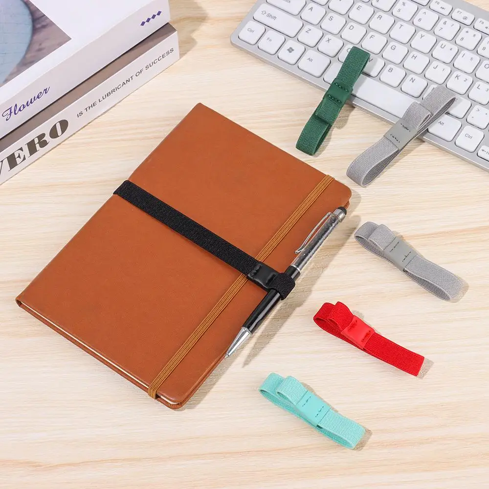 School Office Supplies Pencil Clip Elastic Band Pen Holder Notebook Core Rope Pen Holder Clip For A5/A6