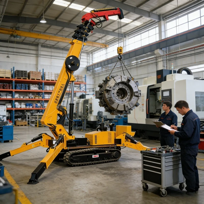8T Foldable Hydraulic Spider Crane Multi-Functional Narrow Space Working All-Terrain Construction Engine Hoist
