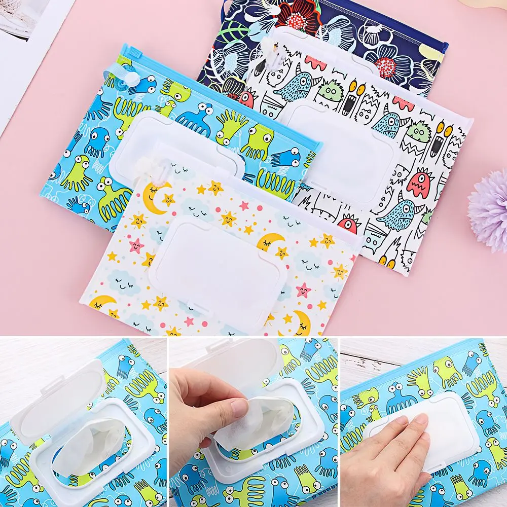 Portable Flip Cover  Product Tissue Box Cosmetic Pouch Stroller Accessories Wet Wipes Bag