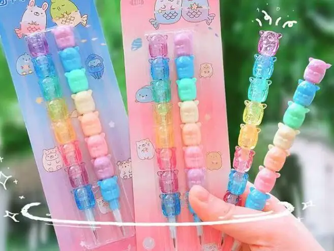 

1PC Creativity Building block pencil Mechanical pencil Continuous Writing removable Pencils Student's Stationery Supply(SS-6195)