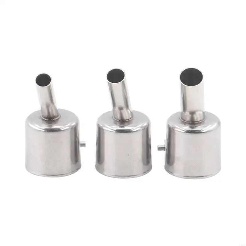 

02DC Pack of 3 Heat Guns Nozzles Angled Design Oblique Nozzle Hot Air Guns Soldering Desoldering Station Accessories Nozzle