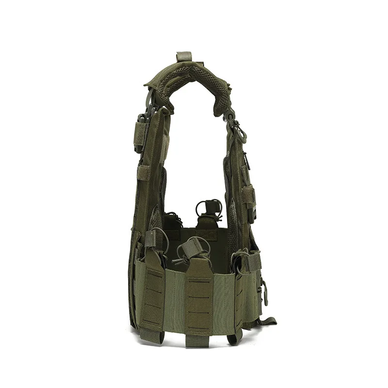 Combat Vest with Quick Release - Triple Magazine Pouch, Rescue Handle for Shooting, Hiking, Camping