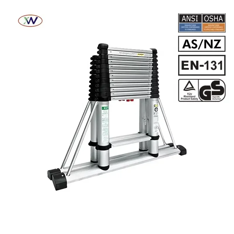 Warehouse 10.2Ft Household Multifunctional Aluminum Small Joint Foldable Telescopic Ladder Unloading Ladder