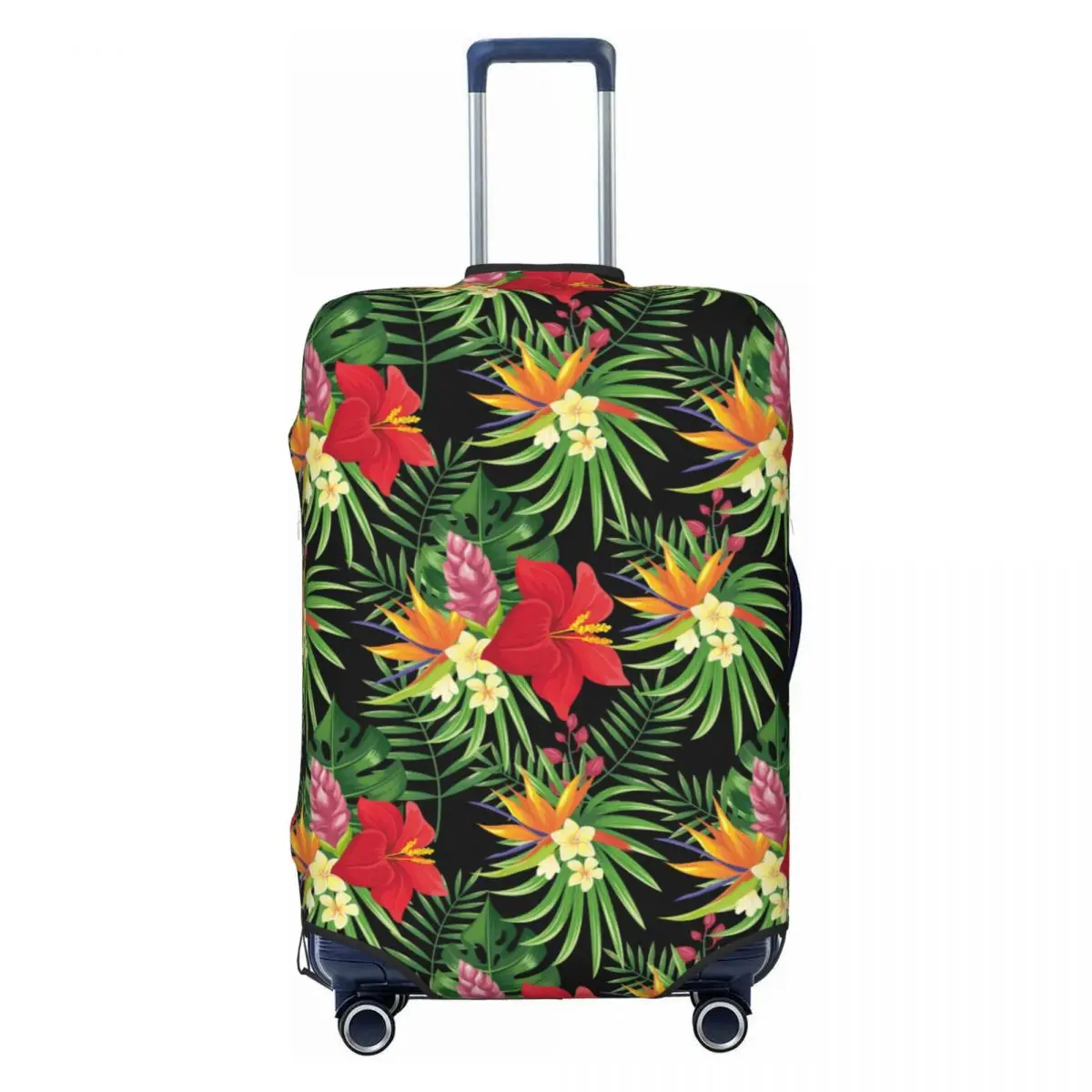 

Забавные Гавайские цветочные тропические цветы и листья, чехол для багажа, эластичные дорожные чехлы для чемоданов