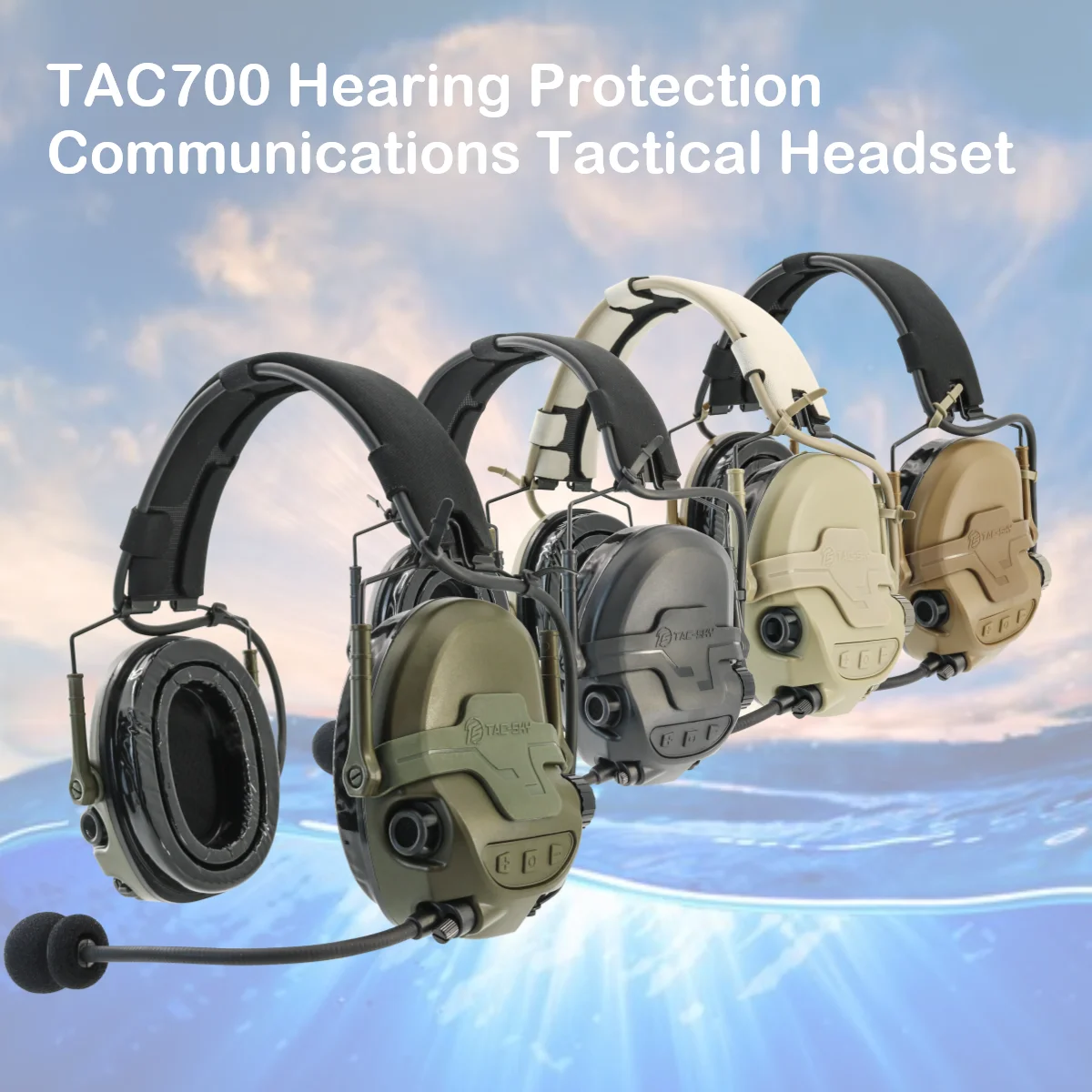 

TS TAC-SKY Tactical Headset TAC700 Hearing Protection Noise Canceling Pickup Walkie Talkie PTT Headset for Hunting Shooting