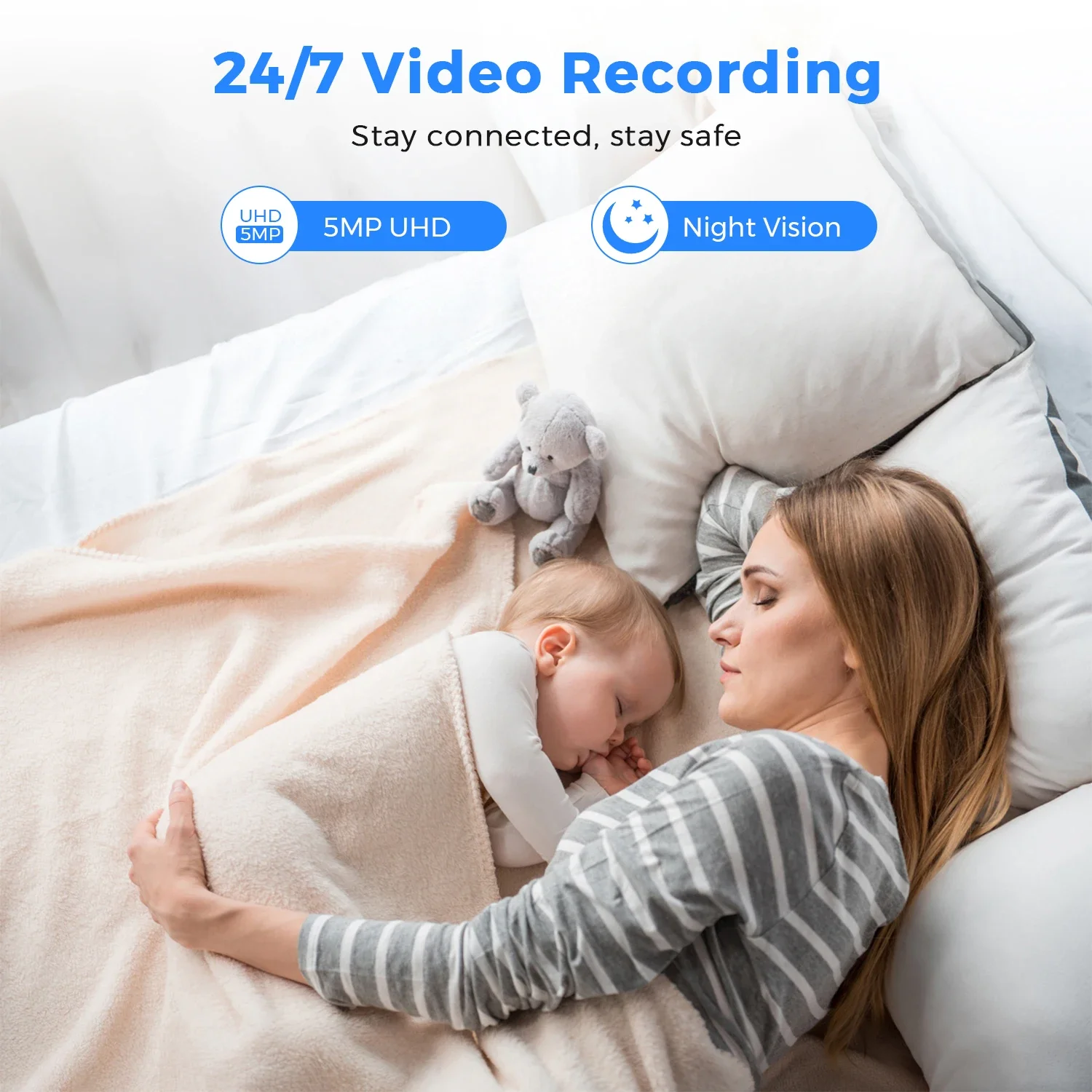 Mini caméra Cube Wifi intérieure Audio bidirectionnel détection humaine maison 3MP CCTV sécurité caméra IP 2MP 5X Zoom