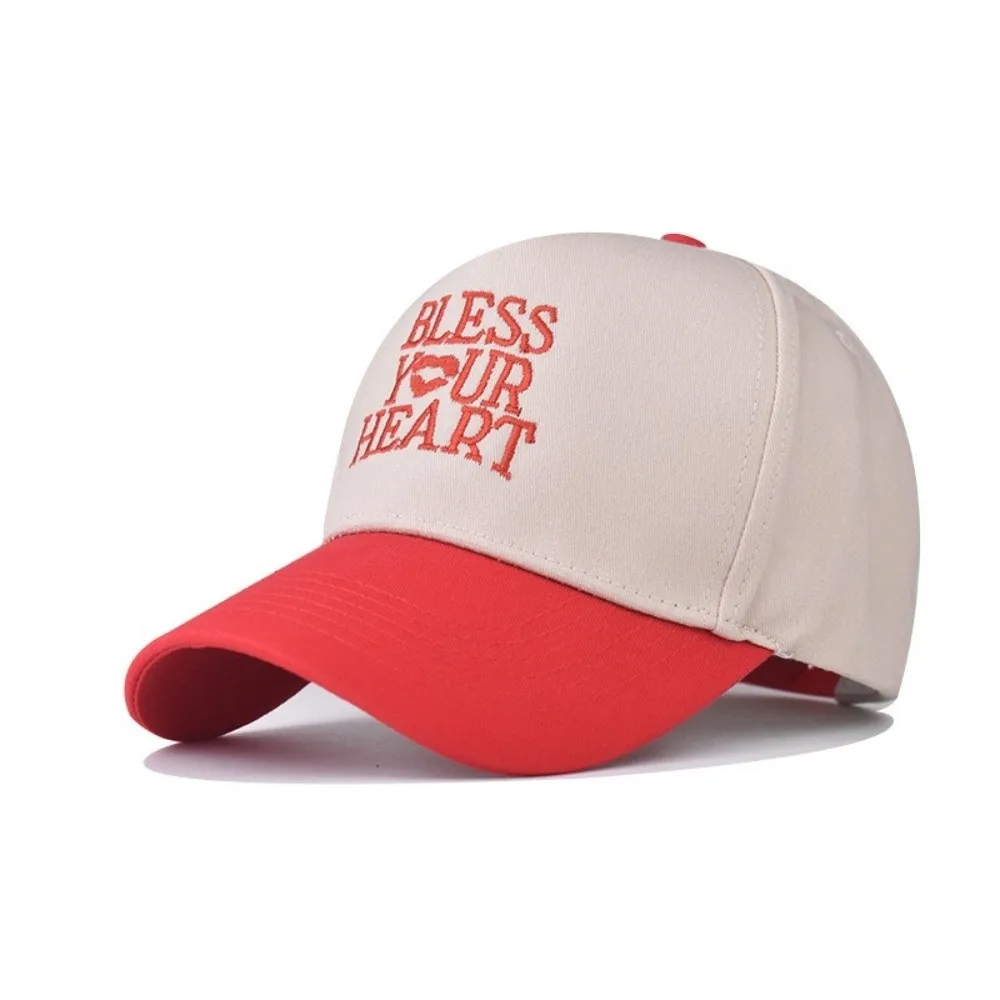 

Fashion Wide Brim Baseball Hat Bless Your Heart Letter Embroidery Casual Baseball Cap Adjustable Sun Hat Women
