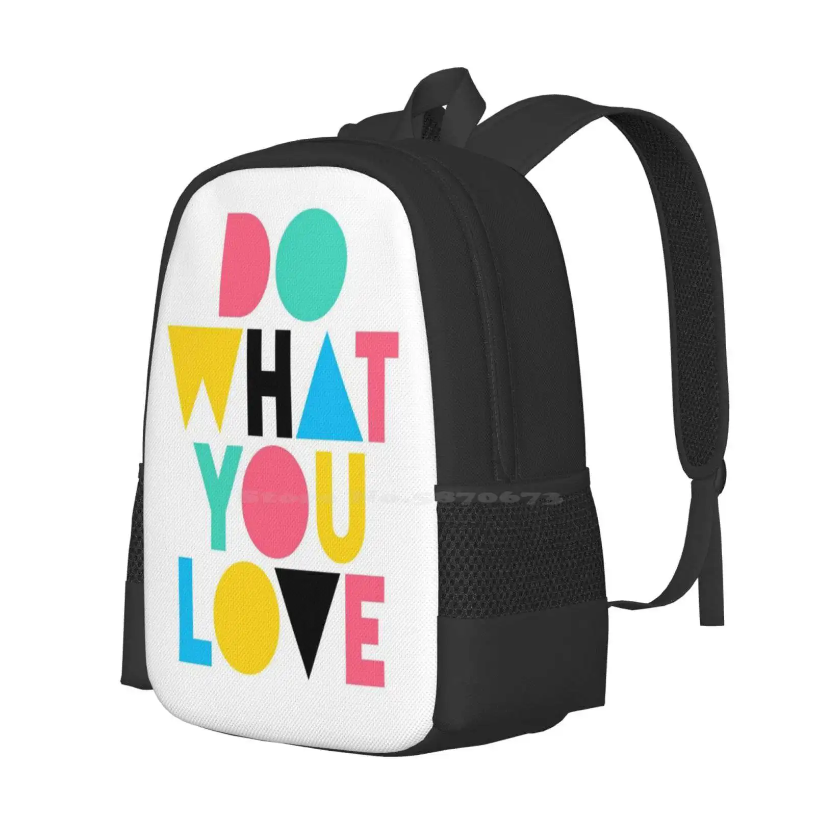 Tun, was du liebst. 3D-Druck Design Rucksack Studenten tasche tun, was Sie lieben lieben, was Sie tun gerahmte Kunst coole bunte Farbe hell