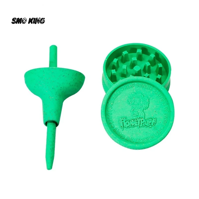 SMO Plastic Grass Grinder Kit with Rolling Paper Filling Funnel Degradable Material Dry Herb Tobacco Crusher Smoking Accessories