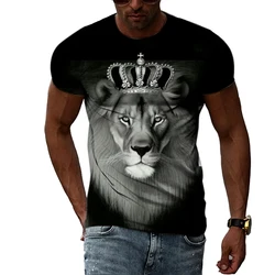 Summer Creative Lion Design Fashion Men T-shirt 3D Casual Hip Hop harajuku Round Neck Print graphic t shirts with Short Sleeves