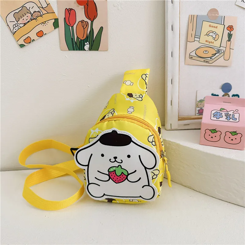 MINISO Sanrio Simple Casual Children Crossbody Anime Small chest bag Hello Kitty Kuromi Pochacco Cinnamoroll Chest Bag for Kid