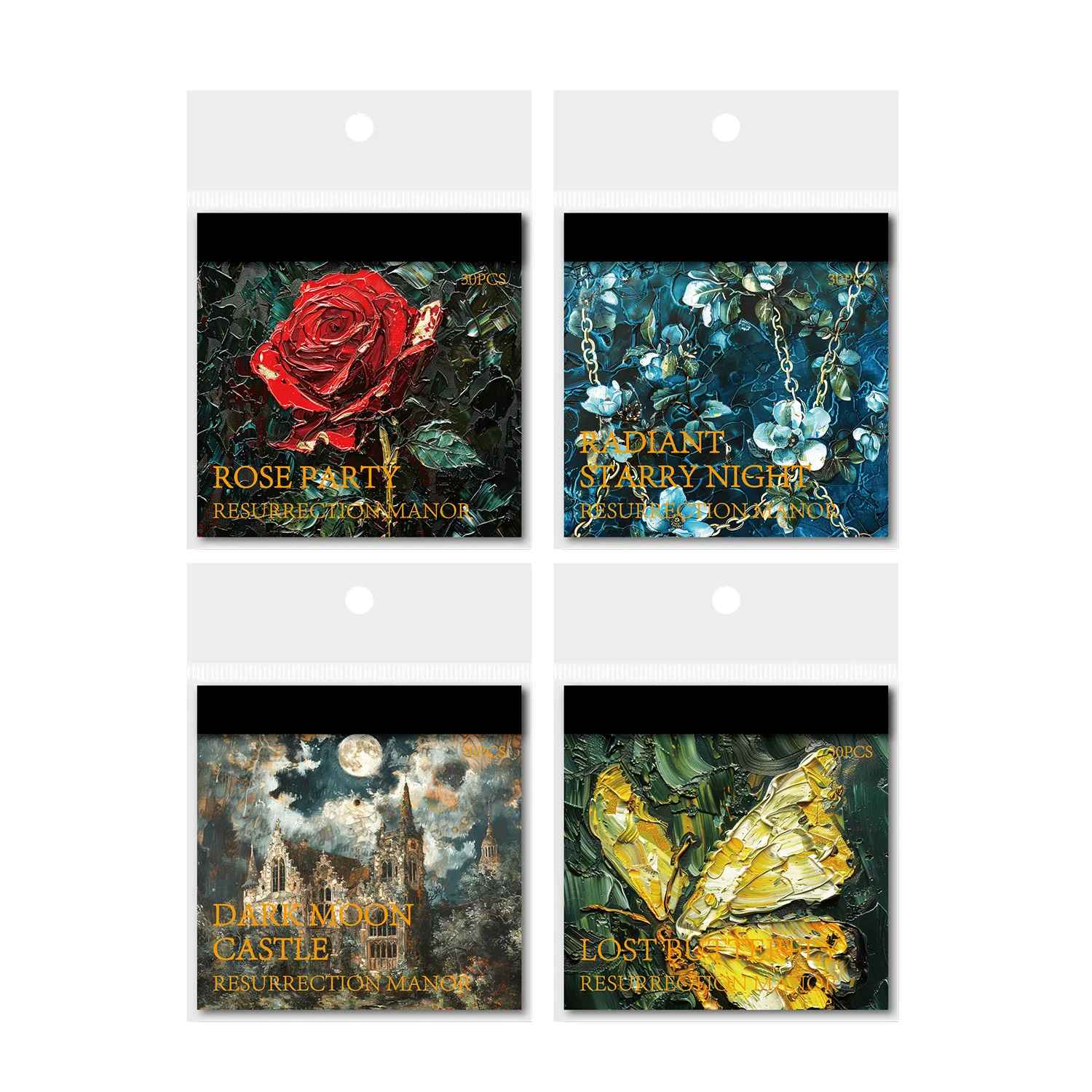 

24sets/lot Memo Pads Material Paper Resurrection Manor Journal Scrapbooking paper Card Background Decoration Paper
