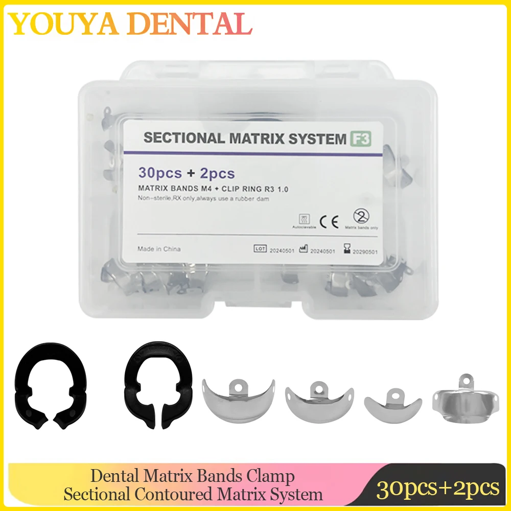 

Dental Matrix Bands NITI Metal Matrices Clamp Ring Dentist Tools Sectional Contoured Matrix System Nickel Titanium Clamping Ring