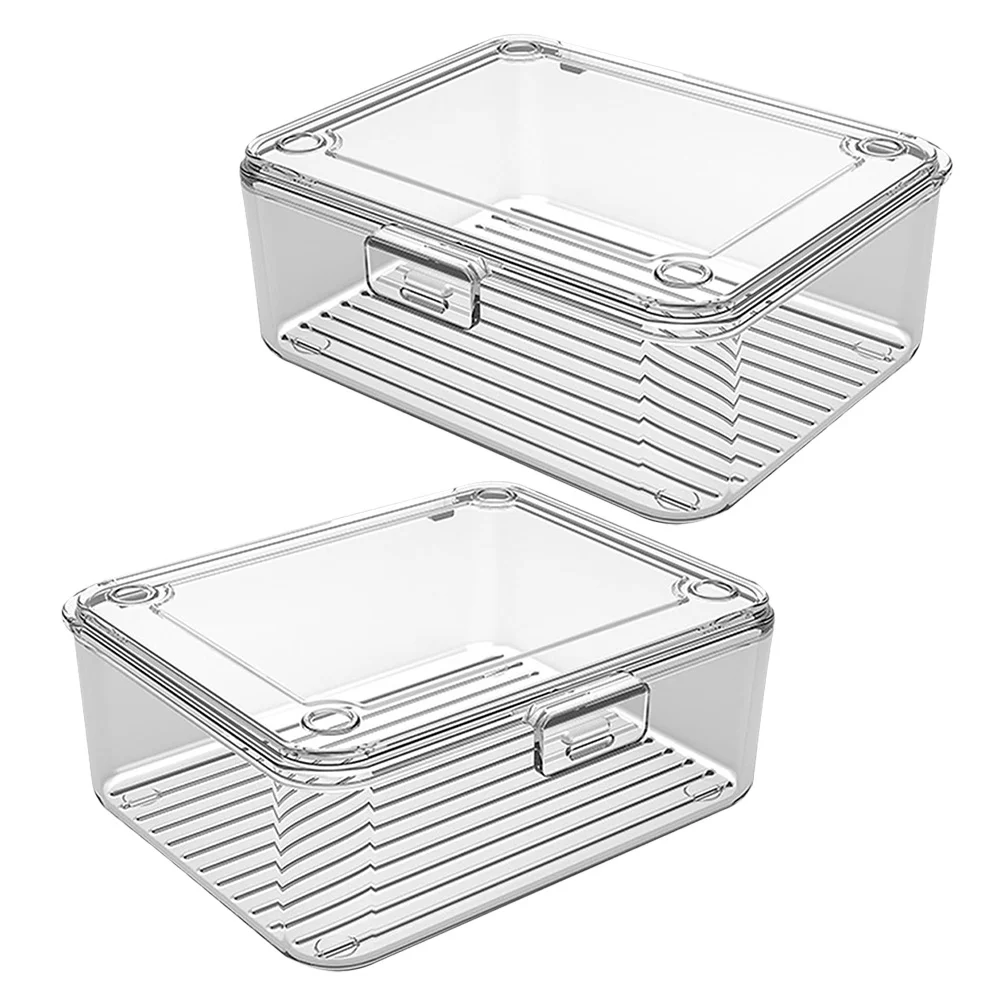 

2Pcs Small Card Storage Box Clear Portable Organizer for Baseball Trading Cards Card Case Outdoor Business Cards Holder