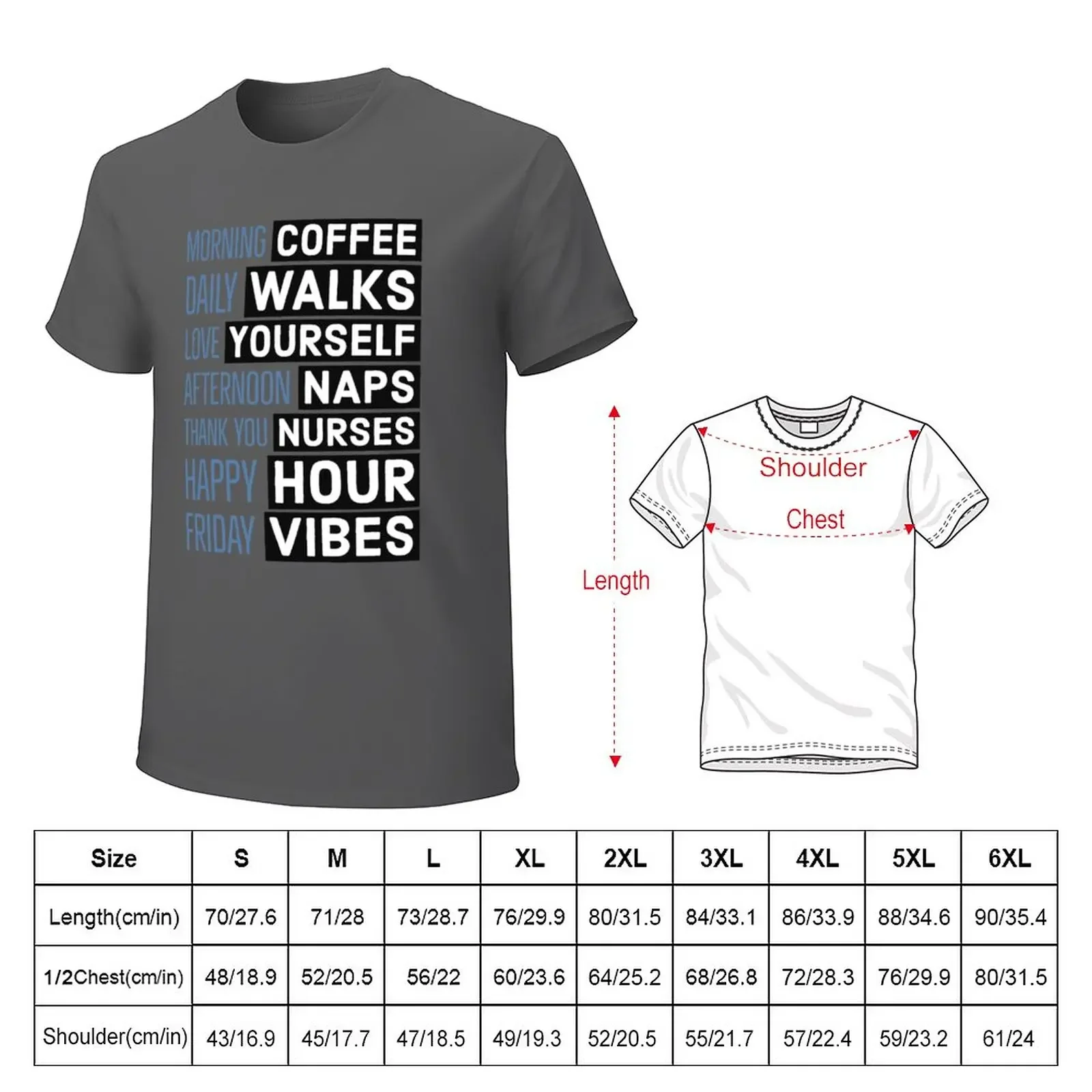 Morning coffee daily walks love yourself T-Shirt Short sleeve tee tees oversized t shirt men