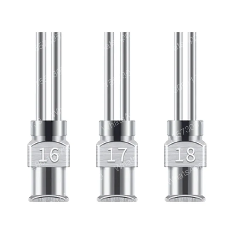 100PCS double-tube metal dispensing needle 13mm dispensing machine needle nozzle half-inch bayonet metal precision needle tube