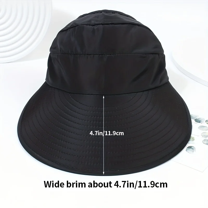 Women Wide Brim Sun Protection Visor Sun Hat, Anti-UV Lightweight Breathable Foldable Beach Hat For Outdoor Sport Cycling Drive