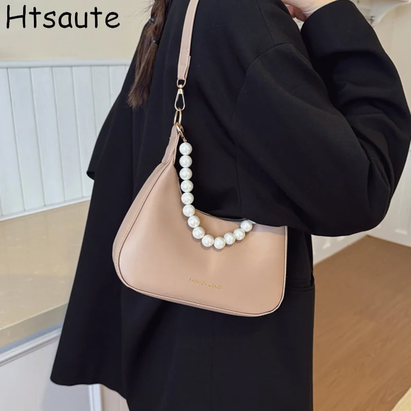 

Pearl Underarm Bags Crossbody Bag for Women Solid Color Trending Versatile for Commuting, Travel, Shopping, Mother'S Gift