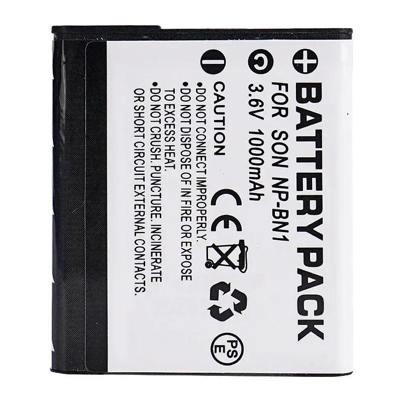 NP-BN1 1000mAh 3.6V Battery for Sony DSC-W DSC-WX DSC-TX DSC-QX DSC-T Series W380 W350 W390 TX7 TX9C TX100 W520 T110