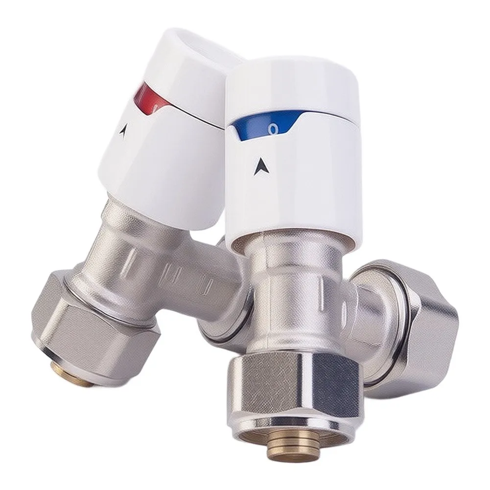 DN15 Brass Manual Thermostatic Radiator Valve Angle Type High Pressure Temperature Control For Home Heating System Plumbing Part