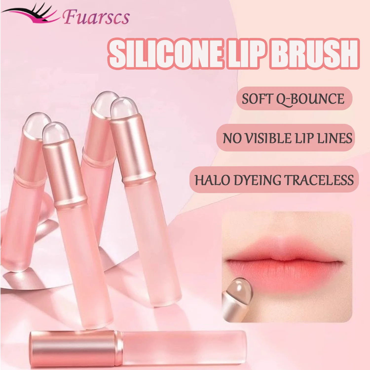 

Silicone Lip Brush With Cover Round Head Angled Portable Lip Gloss Easy to Clean Makeup Brush Concealer Eyeshadow Lip Brushes