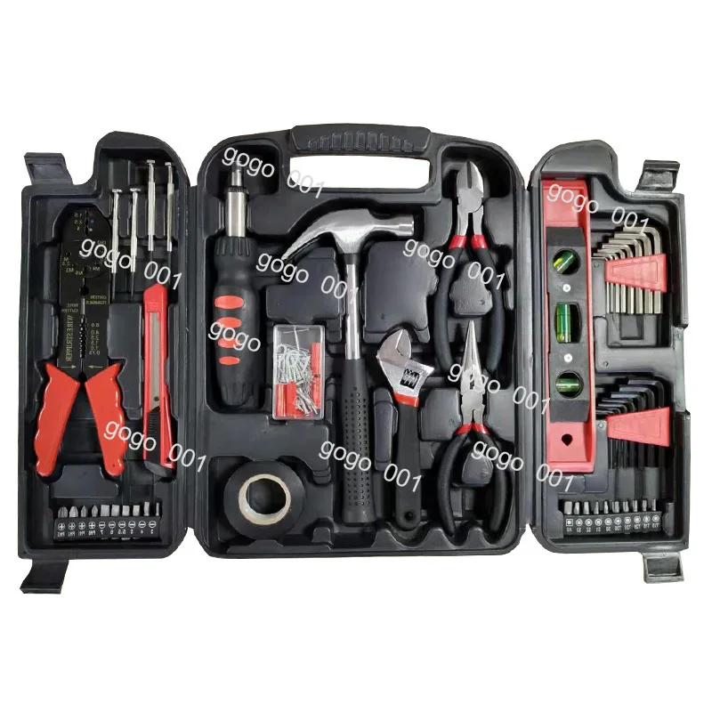 Household toolbox 148-piece set of punching system multi-style combination carbon steel electrical hardware storage box