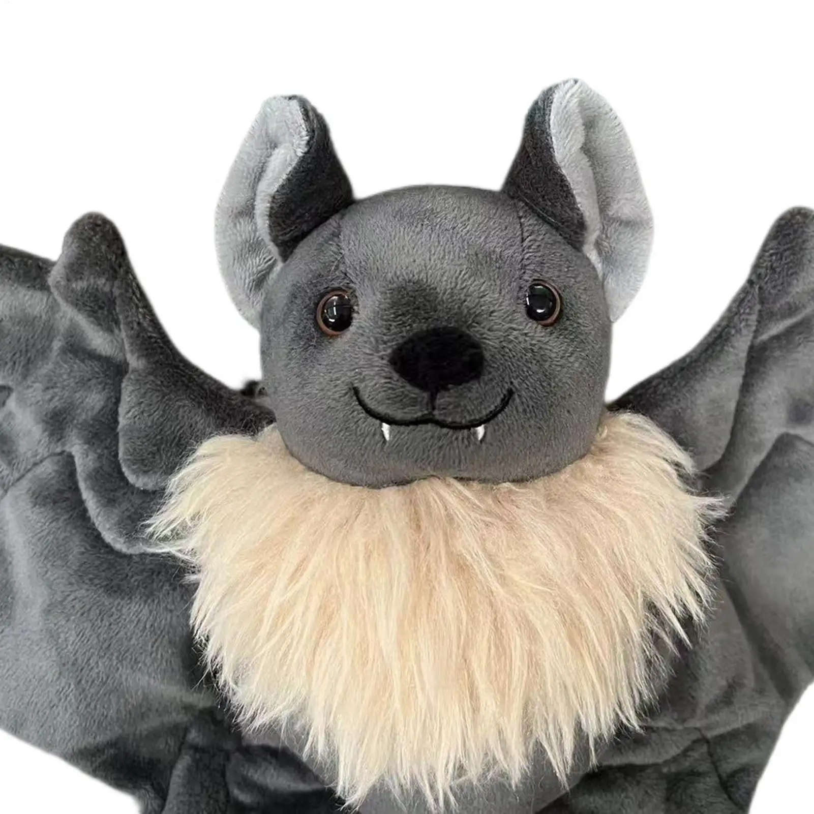 Realistisches Fledermaus-Stofftier, Plüschtier, 45 cm, schwarze, flauschige Fledermaus mit Flügeln für Halloween-Dekoration, Herbstparty, Geschenk, Heimdekoration