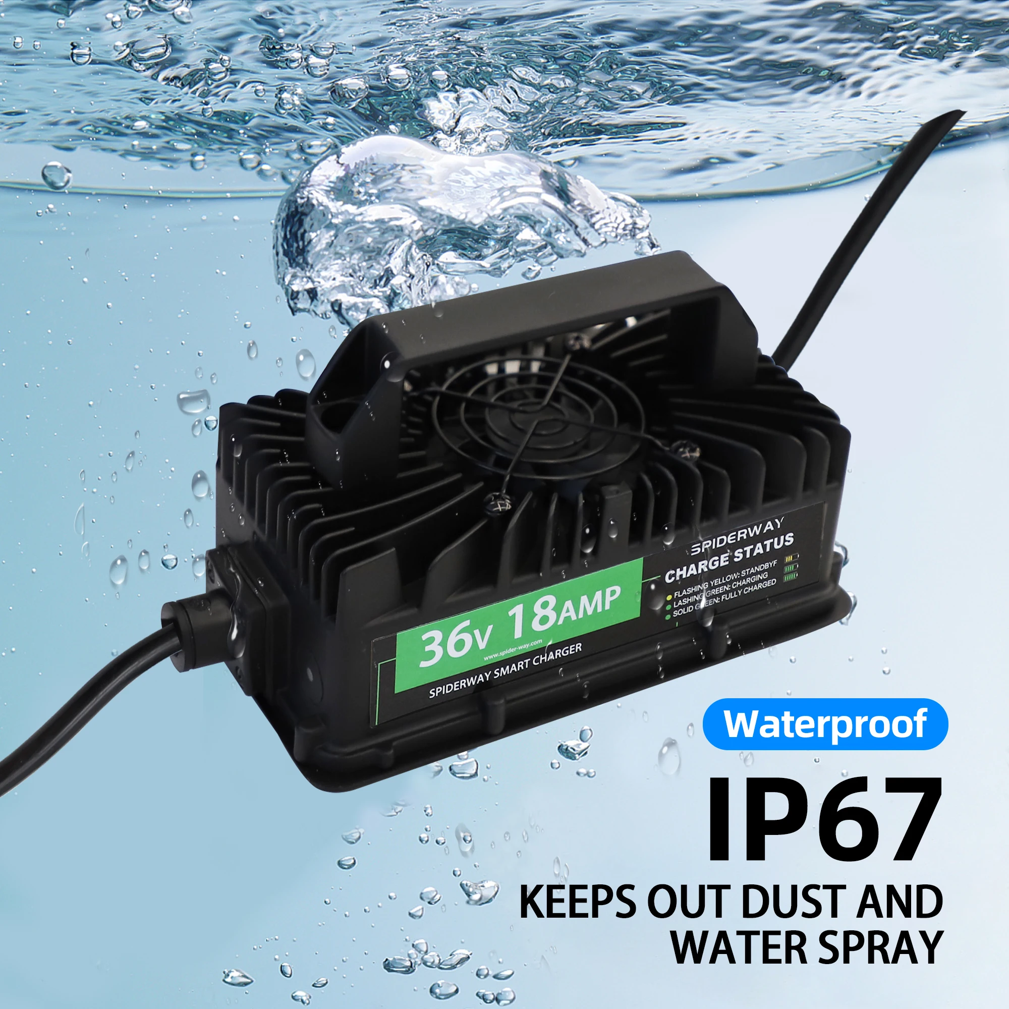 15 أمبير 48 فولت شاحن عربة جولف لسيارة النادي مع 3 دبوس المكونات المستديرة شحن سريع بطارية الرصاص الحمضية IP67 مقاوم للماء #3