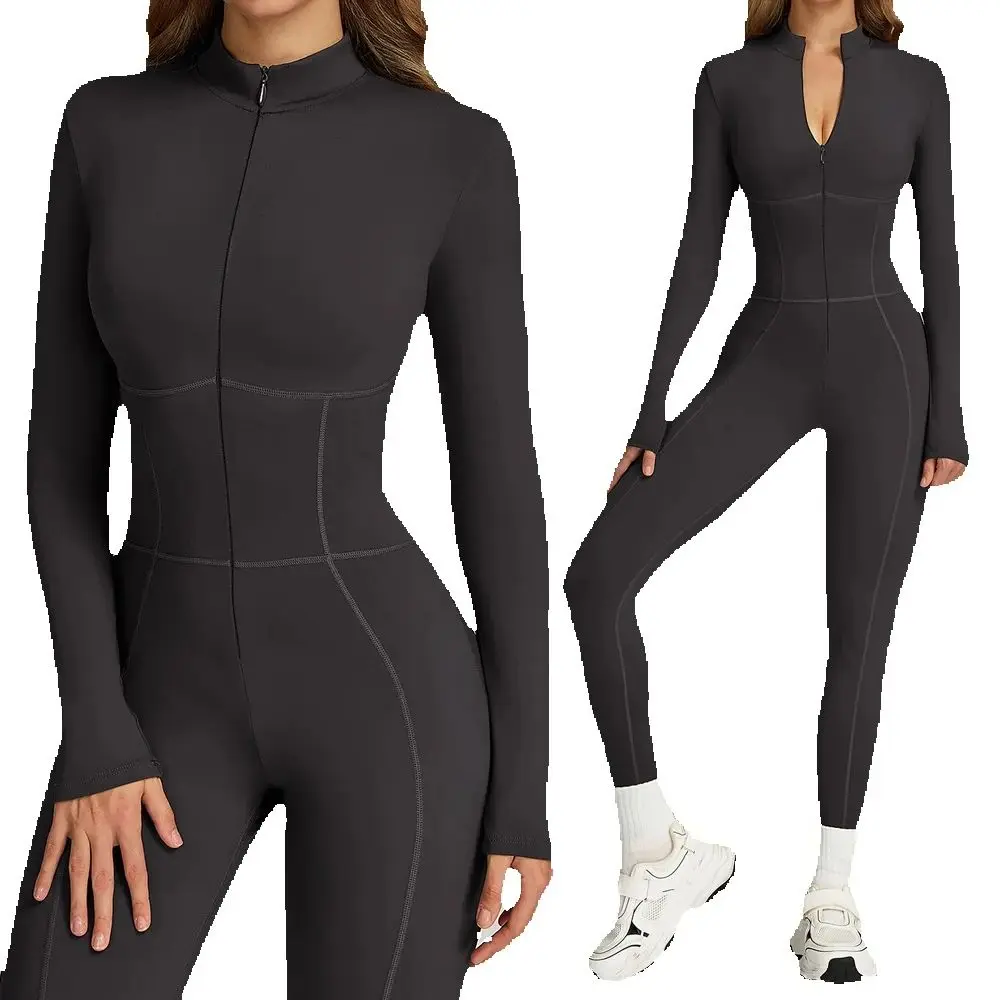 Winter Autumn Yoga Jumpsuit Women's One-piece Suit Sportswear Women Gym Rompers Long-sleeved Warm Overalls High Elastic Bodysuit